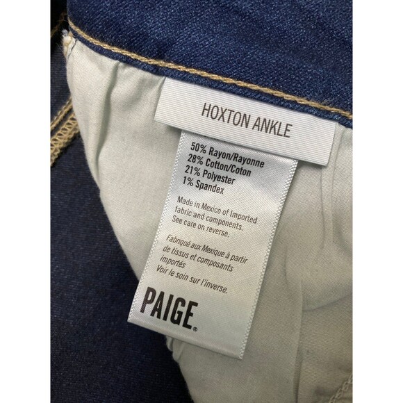 32 Paige High-Rise Dark Wash Hoxton Ankle Skinny - Picture 8 of 9